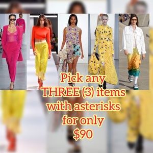 Pick any 3  in my closet with asterisks for $90